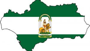 mapa y escudo de Andalucía